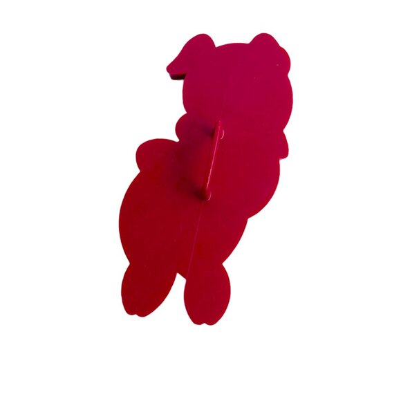 Pig-Shaped Plastic Cookie Cutter With Handle For Baking Enthusiasts Vintage Red - Picture 2 of 4